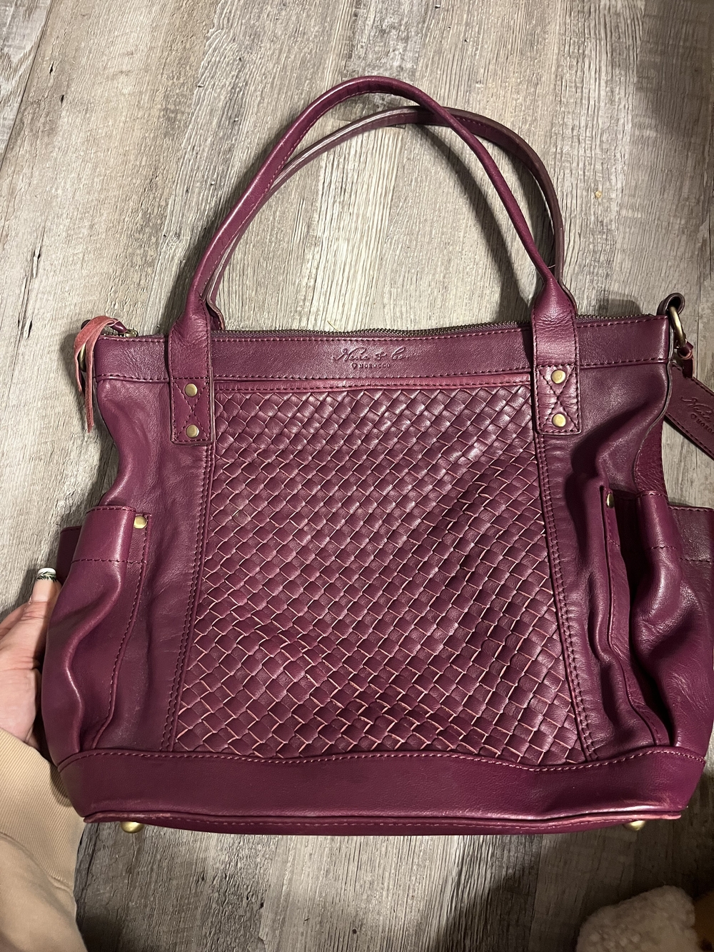 Nena and co Woven Leather medium The Perfect Bag In Like New Condition